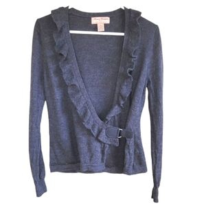 Marisa Christina Petite 100% Italian Merino Wool Sweater Gray Medium